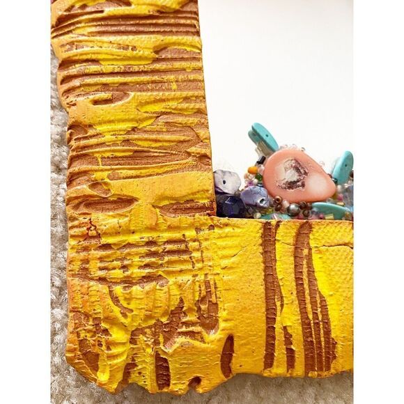 Tucson Santa Fe Accent Mirror Yellow Pueblo Sun Artisan Handmade Wall Boho - Picture 7 of 11